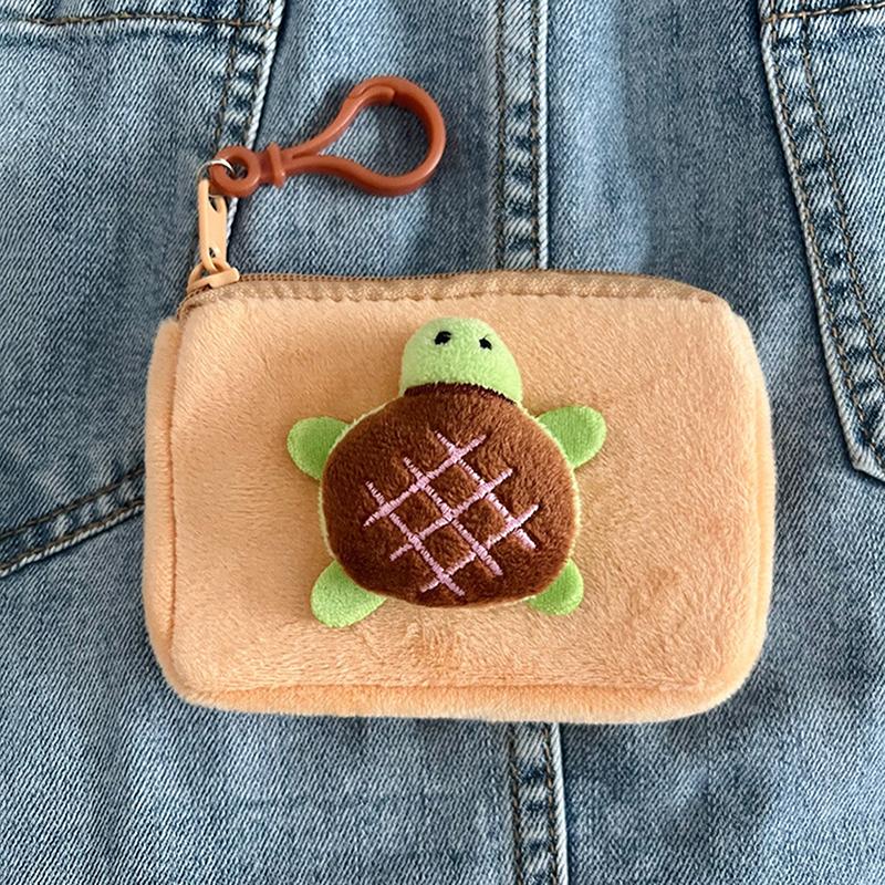 

Plush Turtle Coin Money Bag Earphone Organizer Bag Mini Wallet Purse Student Backpack Pendant Plush Keychain Gift Ornament