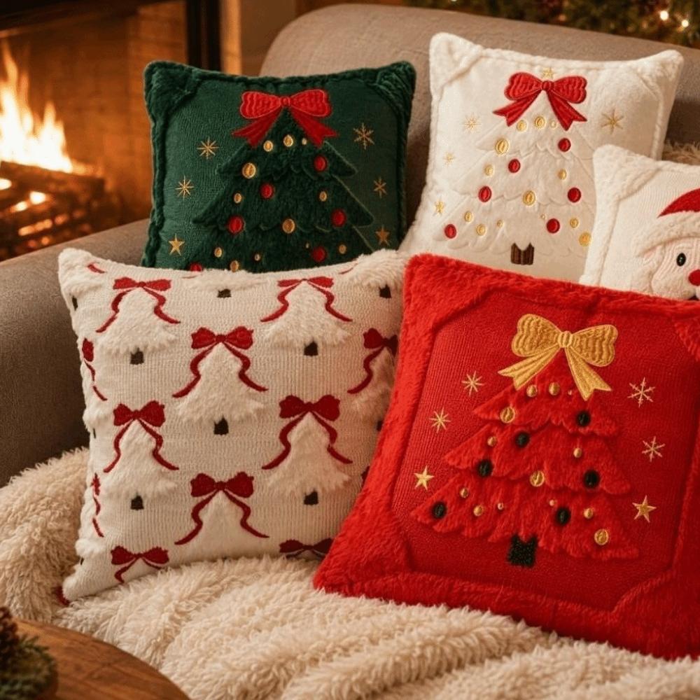 Santa Claus Throw Cushion Case Christmas Tree Xmas Tree Pillowslip Living Room Sofa