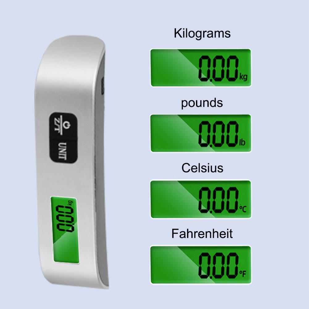 50kgx10g Portable Digital Luggage Weight Scale LCD Display Electronic Hanging Suitcase Travel Scale Balance Baggage Weight Tools