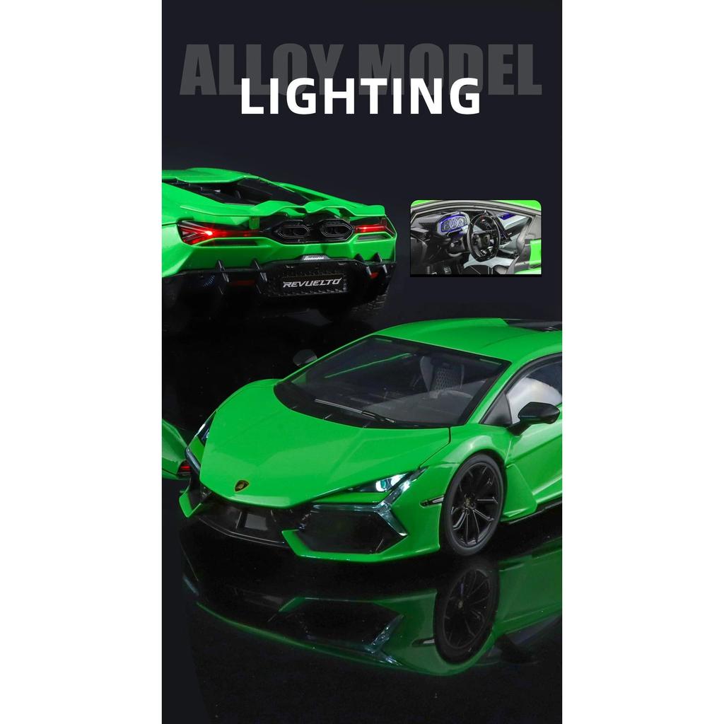 1/18 Lamborghini Revuelto Superca Alloy Model Car Toy Diecasts Metal Casting Sound and Light Car Toy for Children Vehicle
