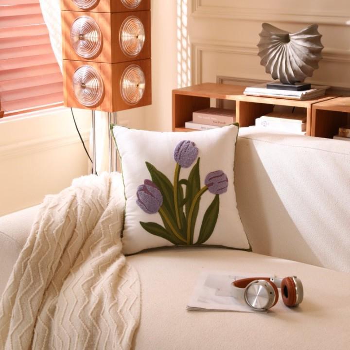 American Cotton Pillowcase Fabric Sofa & Bed Cushion Cover, Washable