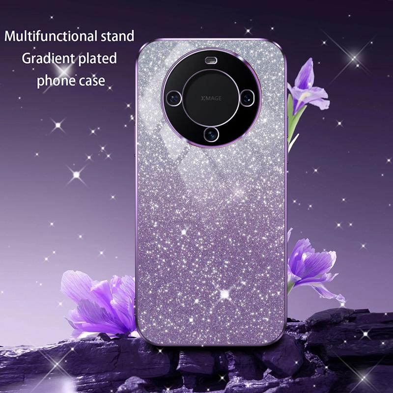 Glänzende Glitzerbeschichtung Silikonhülle für Huawei Mate 60 50 40 30 Pro Kameraobjektiv Weiche Rückabdeckung