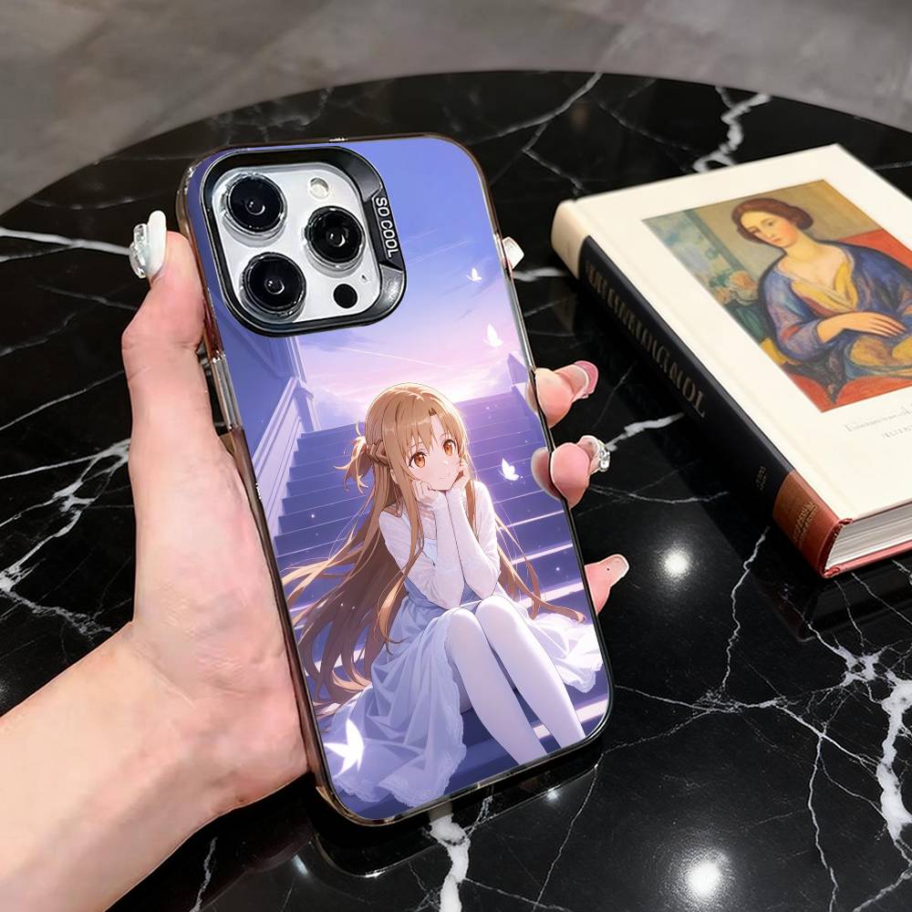 Sword Art Online A-Asuna Y-Yuuki-es Phone Case For iPhone 17,16,15,14,13,12,11 Plus,Pro,Colorful Silver Phone Case Funda Cover