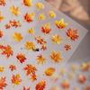 Autumn/Winter Maple Leaf Embossed Nail Stickers - Red Acacia High-Grade Stamping
