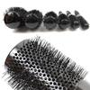 6pcs/Set Professional Black Boar Bristles Hair Brushes Set Anti-Static Round Hairdressing Comb Barber Salon Styling Tools