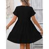2026 Summer New Women's V-neck Loose Casual Short-sleeve Plaid Dress