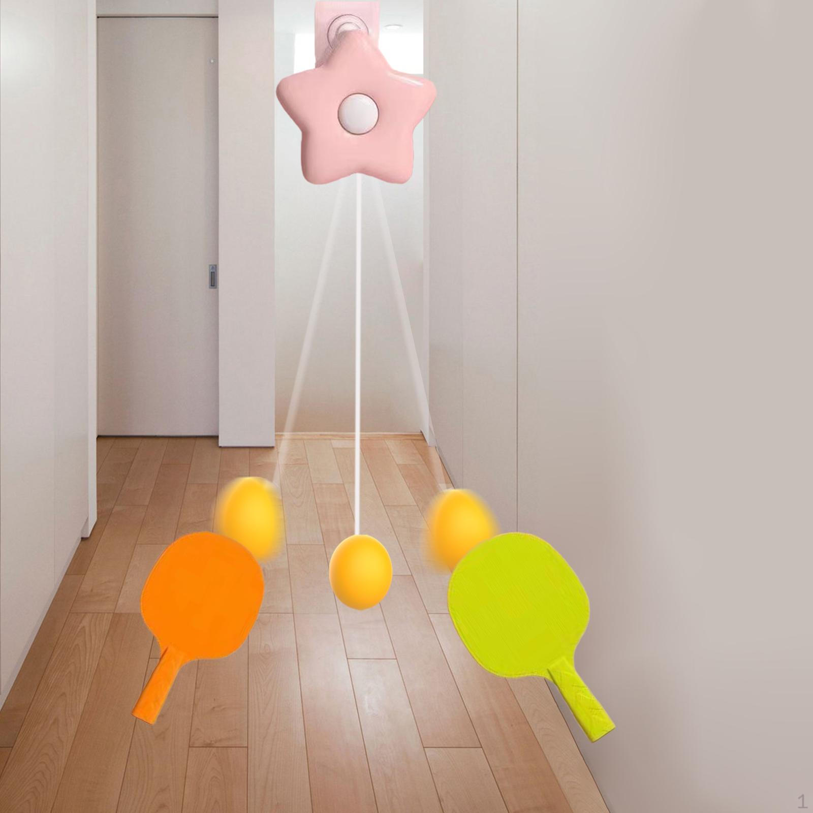 

Подвесной тренажер для настольного тенниса, игрушка для взаимодействия родителей и детей, улучшение координации рук и глаз с помощью ракетки розовый