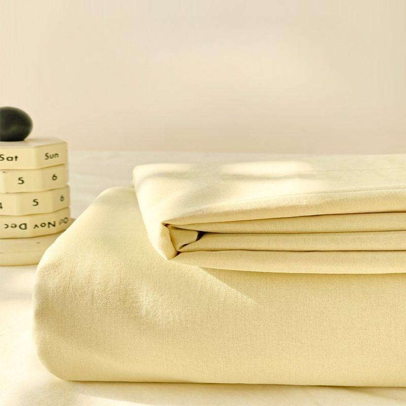 Japanese Striped Skin-friendly Thick Solid Bed Sheet with Pillowcase for Single Double Student Dormitory
