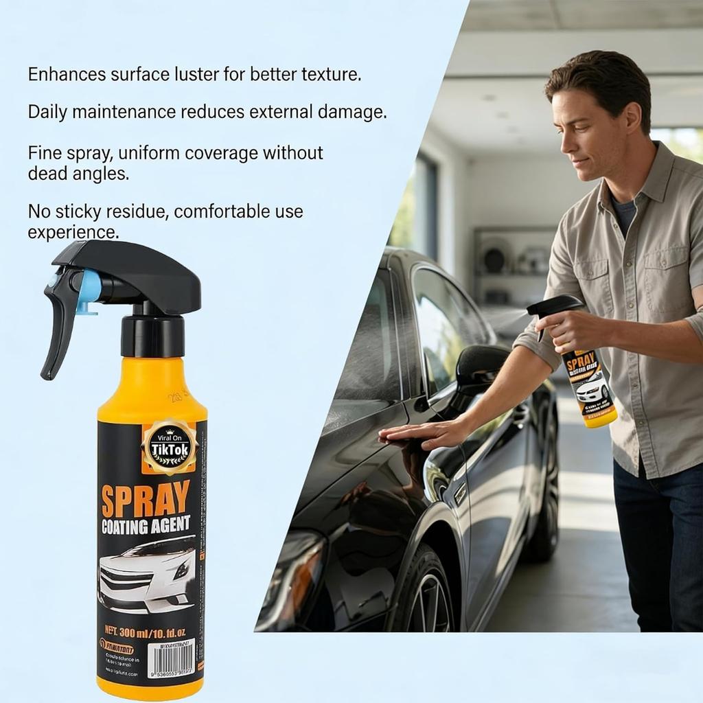 300ml Nano-Keramik-Beschichtungsspray-Kit für Autos - Ultra-hydrophober Lackschutz mit Hochglanz & Extremem Abperlverhalten