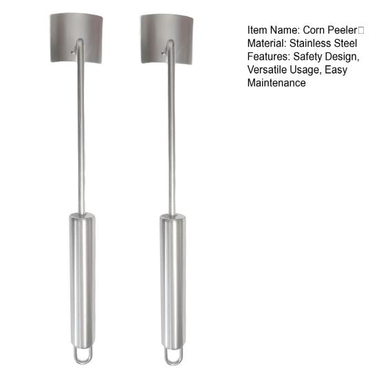 1/2Pcs Corn Peeler Stainless Steel Corn Cob Stripper Tool Corn Thresher for Kernels Removal Ergonomic Handle Easy