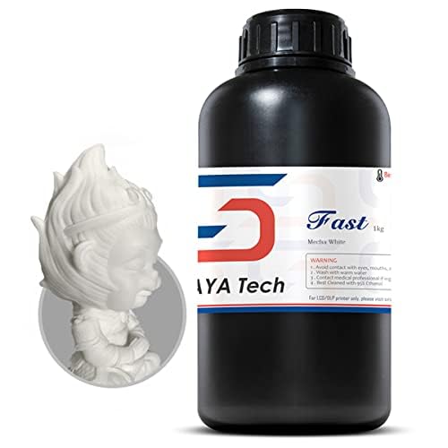 Siraya Tech's Abrasion-Resistant/Non-Brittle Fast Resin Mecha White ABS-Like Fast-Cure, High-Strength 3D Printing Resin (Mecha White/Matte White, 1kg)