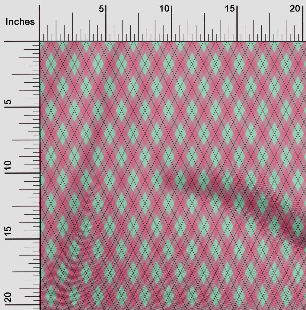 oneOone Cotton Flex Black Fabric Argyle Check Diy Clothing Quilting Fabric Print Fabric By Yard 40 Inches