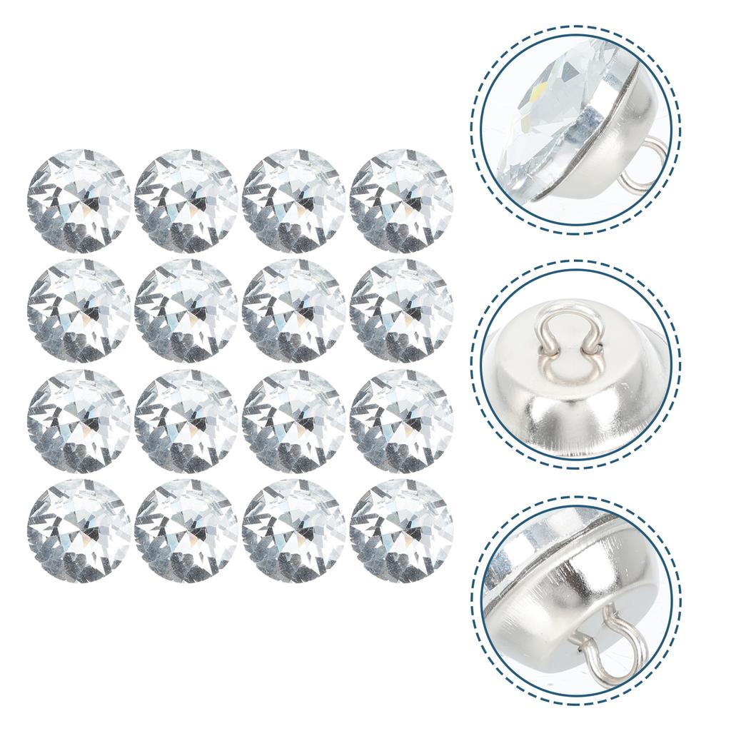 30 Pcs Crystal Gemstone Flower Button Rhinestone Glass nament For Furniture Garment Rivets Upholstry Buttons Sewing Crafts