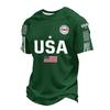 Men's Loose And Casual Flag-print T-shirt, Short Sleeve Shirt