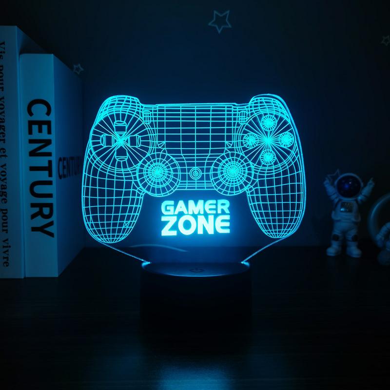 3D Visuelles Spielornament Licht E-Sport Atmosphäre Licht 3D Nachtlicht Gamepad Dekorative Leuchte