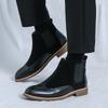 Autumn large size carved pointed Brock leather boots European and American formal casual shoes high top casual leather shoes short boots
