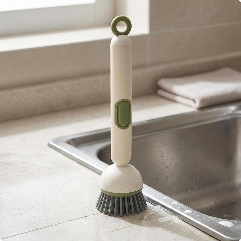 Sink Space Brush Foldable Crevice Scrub Versatile Gray White