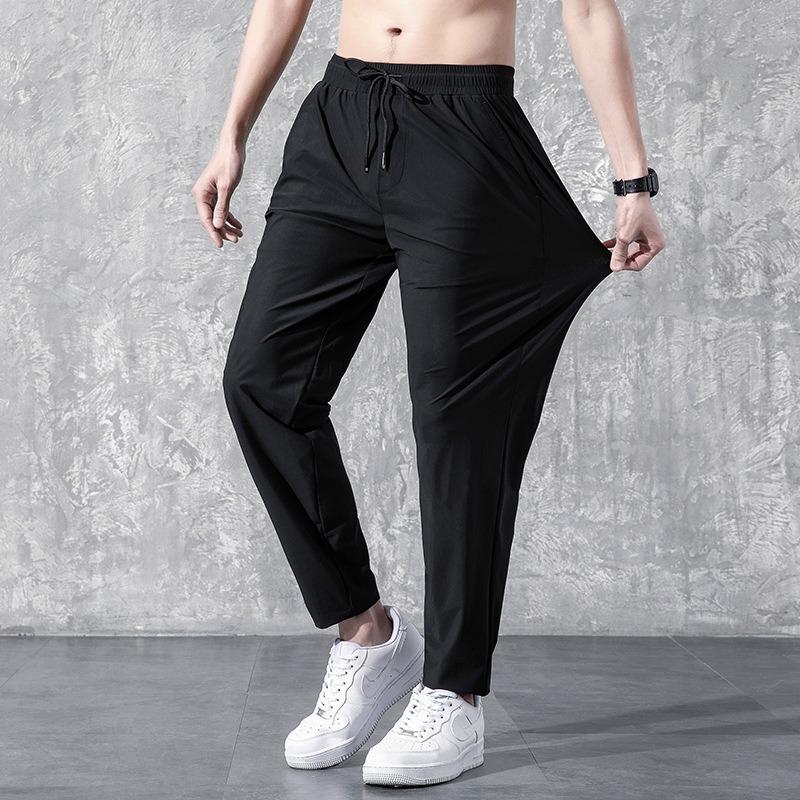 Ice Silk Trousers Men's Thin Large-size Straight Sports Casual Pants
