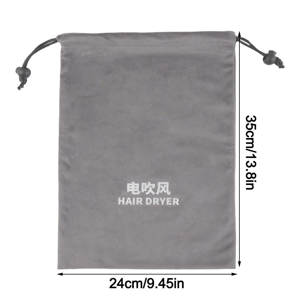 Flannel Hair Dryer Storage Bag Foldable Dustproof Hair Curler Protective Cover Soft Large Capacity Drawstring Carrying Case