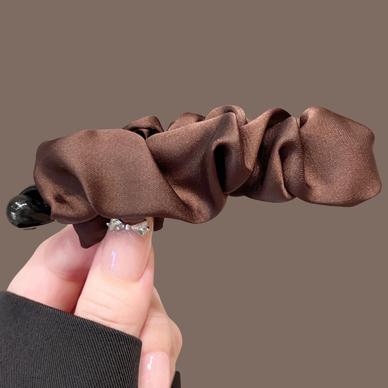 Сатиновый плиссированный зажим для волос Многоцветный Темпераментный Винтажный Французский стиль Нишевый Высококачественные Элегантные Аксессуары для волос Аксессуары для волос