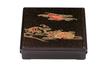 Caixa Bento Quadrada ABS Wakaizumi com Padrão de Leque Marrom Pérola Divisória Vermelha e Preta D.X Caixa de 8 polegadas, (D.X Top) 1-399-2 1-399-6