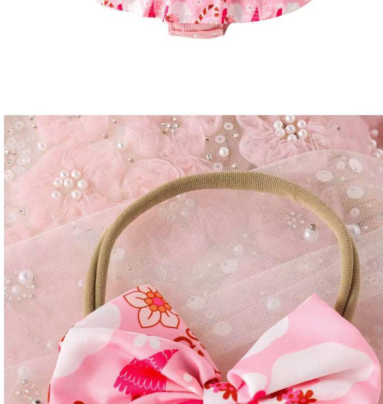 Baby Girl's Bowknot Dress Bodysuit with Hairband (Spring/Autumn)