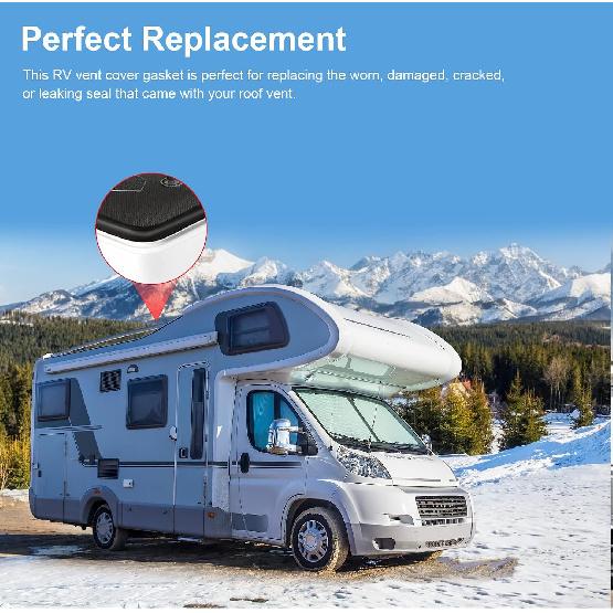 Rv Roof Vent Seal Vinyl Seal Rv Sealfor Ventline, Hengs and Camco Roof Vents (118INCH, Black)