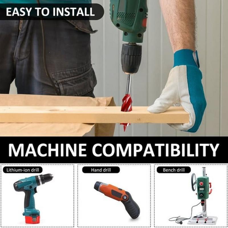 Wood Drill Bit Set 8 Pieces Woodworking Drill Bits Wood Auger Bits Carbon Steel Locating Drill Bit Long Drill Bits For Hardwoods