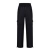 Men's Rope Loosening Waist Solid Color Pocket Trousers Loose Sports Trousers