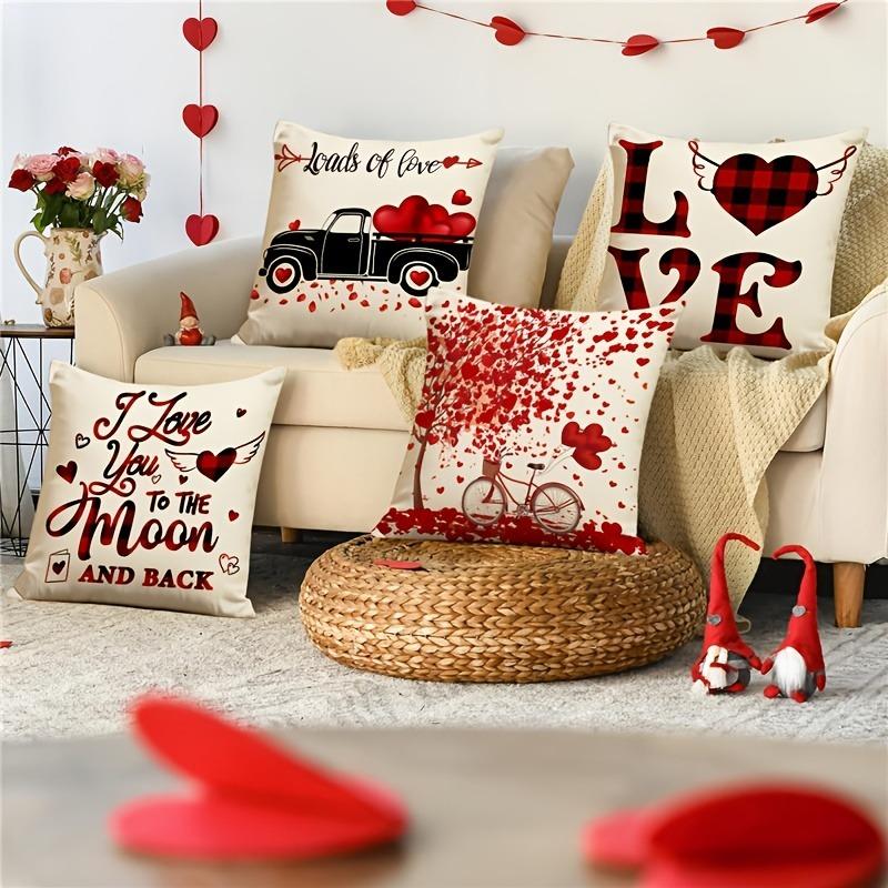 Home Decor Love-Themed Digital Print Pillow Covers Pattern Cushion Cover Suitable For Sofa Bedroom Car Pillow Cover