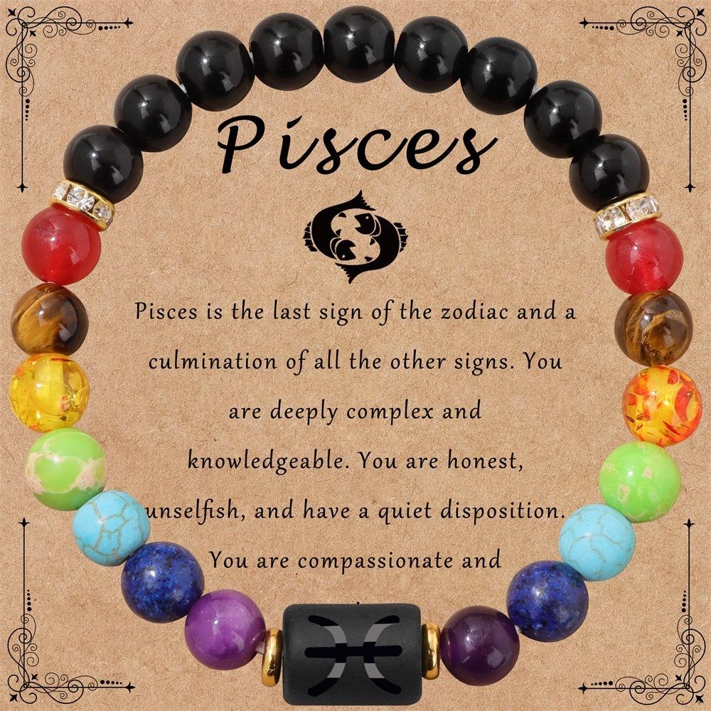 Men Women 12 Constellation Bracelet Elastic Bracelet Hand Woven Adjustable Natural Tiger Eye Obsidian Bracelet Party Gift Jewelry