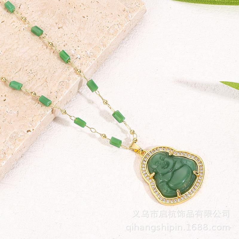 

Maitreya Buddha Necklace Retro Court Ethnic Style National Tide Men S And Women S Accessories