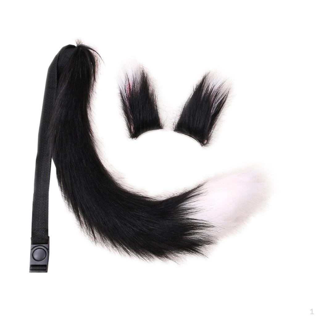 Ears and Tail Set Fancy Dress Costume Cosplay for Masquerade Kids Adult