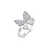 925 Sterling Silver Exquisite Butterfly Diamond Ring – Elegant and Adjustable for Women