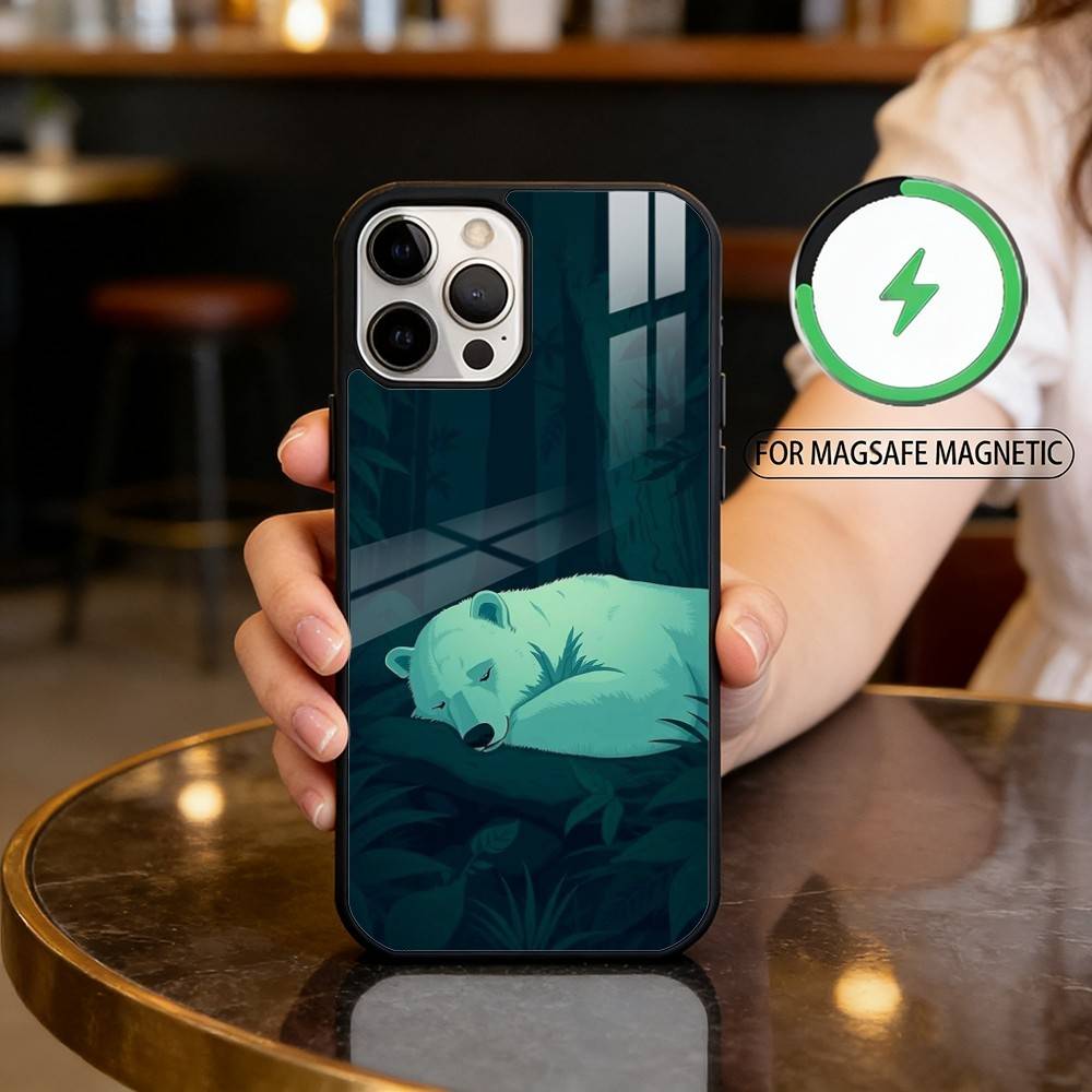 A-Animal P-Polar B-Bear Phone Case For iPhone17,16,15,14,13,12,11 Plus,Pro Max Magnetic For Magsafe Wireless Charging