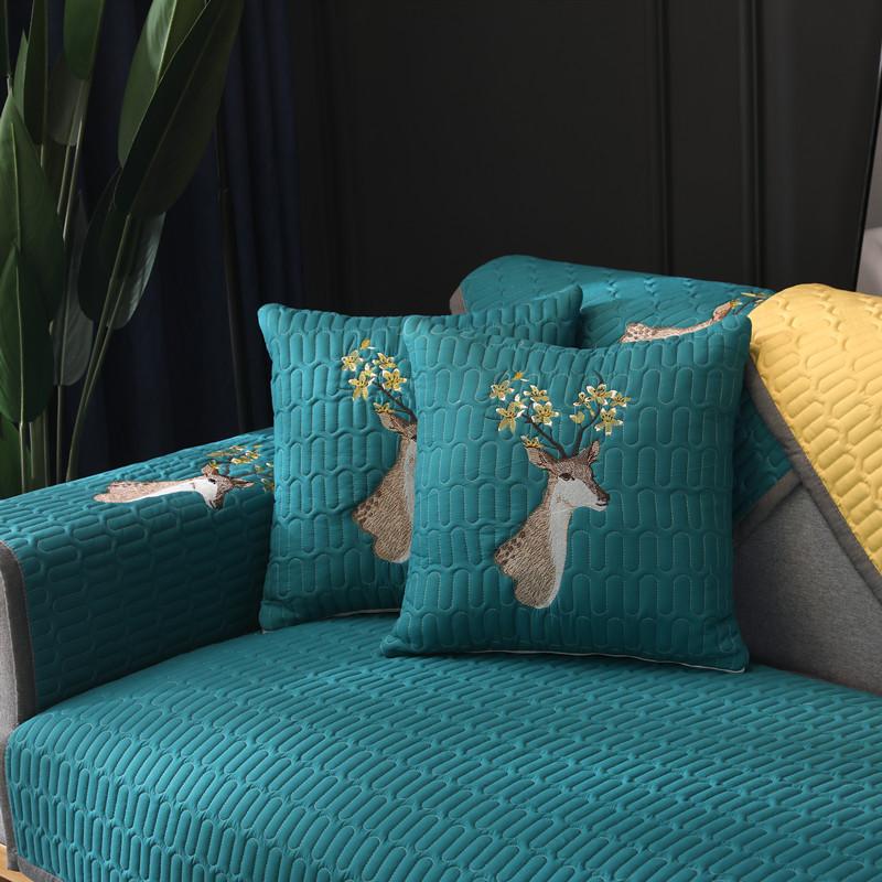 Bavlněný polštář na pohovku Čtyři roční období Univerzální protiskluzová podložka Severský jednoduchý potah na pohovku Všeobjímající potah sedáku Látkový ručník na opěradlo