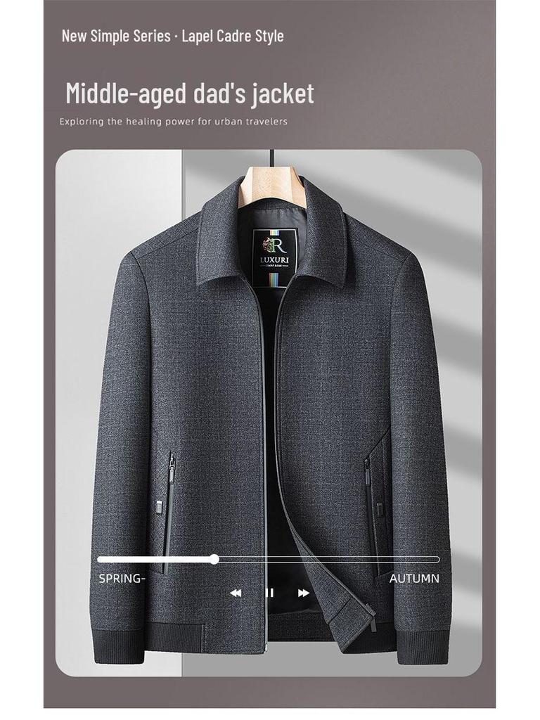 Men's Casual Spring & Autumn Jacket for Middle-Aged and Elderly Dads