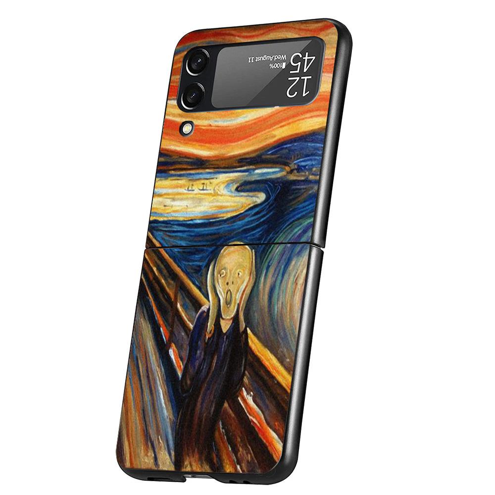 Van Gogh Oil Art Painting Cover Phone Case For Samsung Galaxy Z Flip 7 6 5 4 3 5G Flip7 Flip6 Flip5 Flip4 Flip3 Black Fundas She