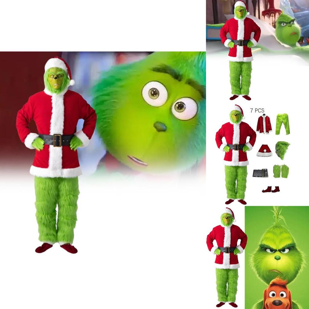 The Grinch Christmas Costume Cosplay Outfit For Adults Holiday Party