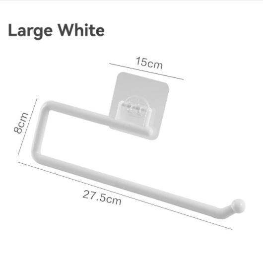 

Stainless Steel Silver / Black Paper Towel Wipe Hanging Rack Can Store Cling Film Wipes Roll Paper Rack For The Kitchen Bathroom білий