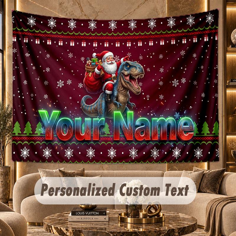 Dinosaur (743) Theme Personalized Tapestry Custom Name Text Wall Hanging Tapestry Home Background Decoration