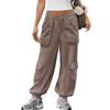 Womens Baggy Barrel Sweatpants High Waisted Cargo Joggers With Pockets Fall Casual Loose Fit Wide Leg Pants