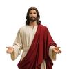 5palcová figurka Ježíše s otevřenými pažemi Ručně malovaná náboženská socha Ježíše Pryskyřičná křesťanská socha pro duchovní sbírku Domácí dekorace