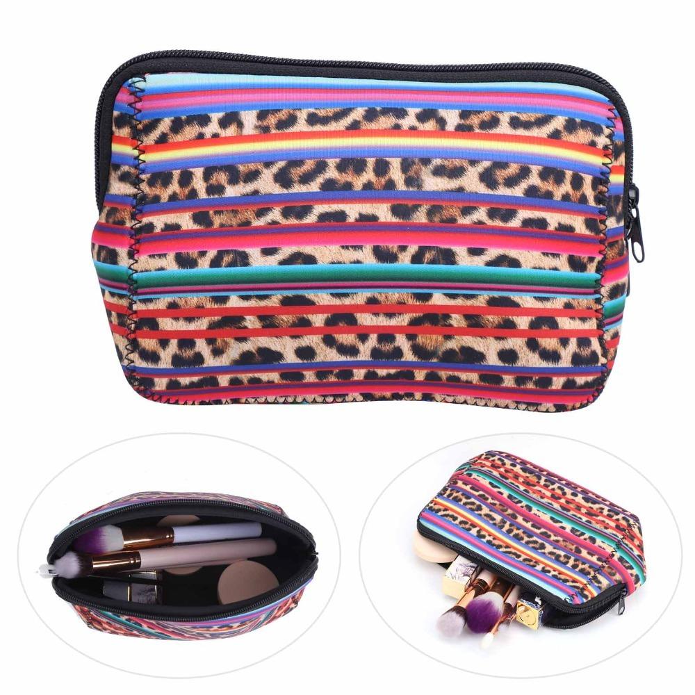 2 Pcs Portable Makeup Case Neoprene Makeup Organizer Durable Makeup Pouch  Outdoor Travel