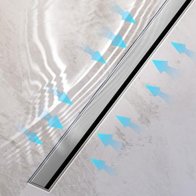Bathroom Shower Floor Drain 304 Stainless Steel Rectangle Bathroom WC Long Linear Drainage Brushed Side Floor Drains 30 40 50cm