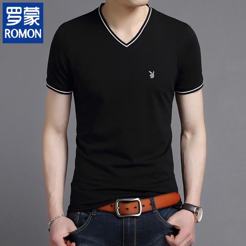 

ROMON Men s V-Neck Short Sleeve T-Shirt L