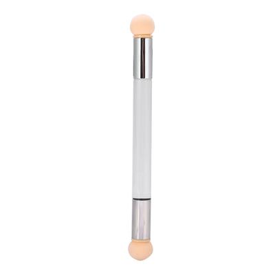 Doppelendiger UV-Gel Nail Art Malerei Farbverlauf Schattierung Pinsel 4 Extra Schwammköpfe Transparent