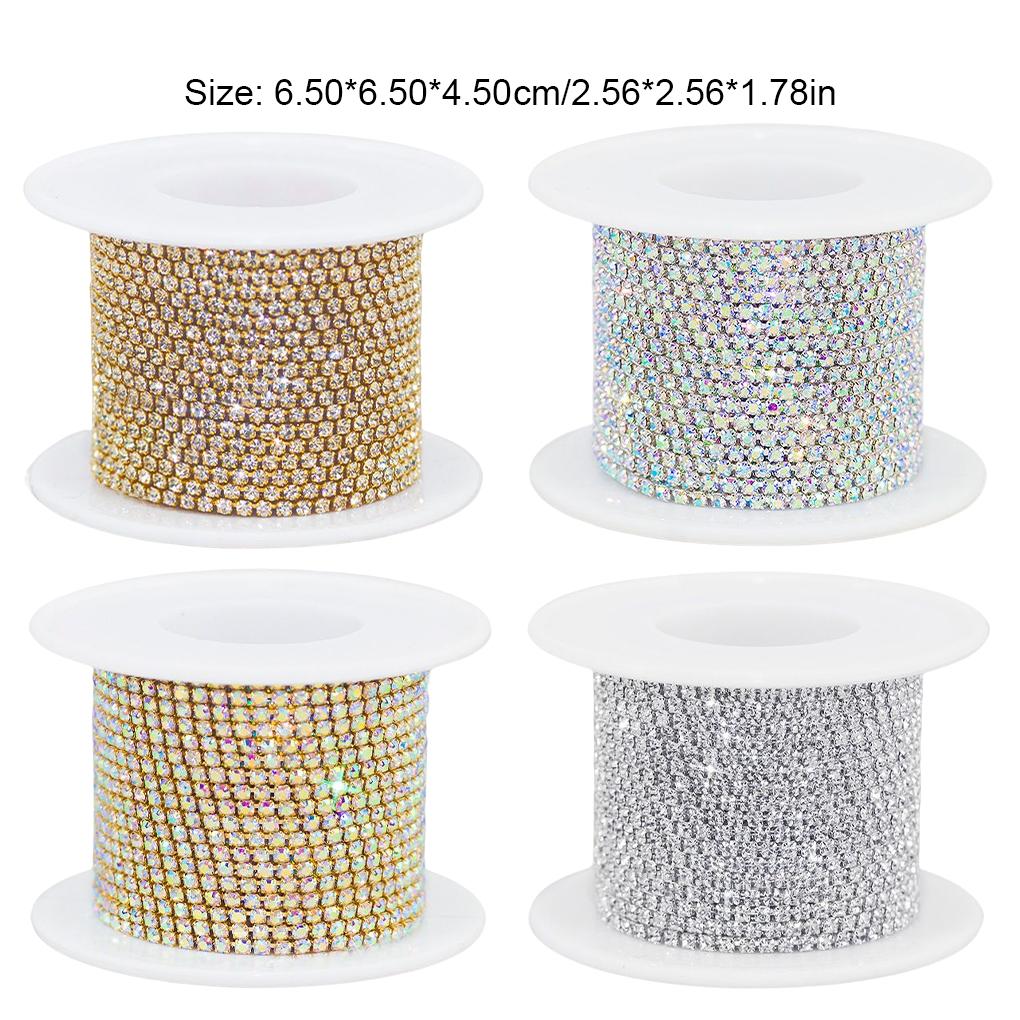 Rhinestone Link Chain Craft Jewelry Necklaces Cup Chains Colorful Shiny Trimming Sewing Supplies Accessories Decorations