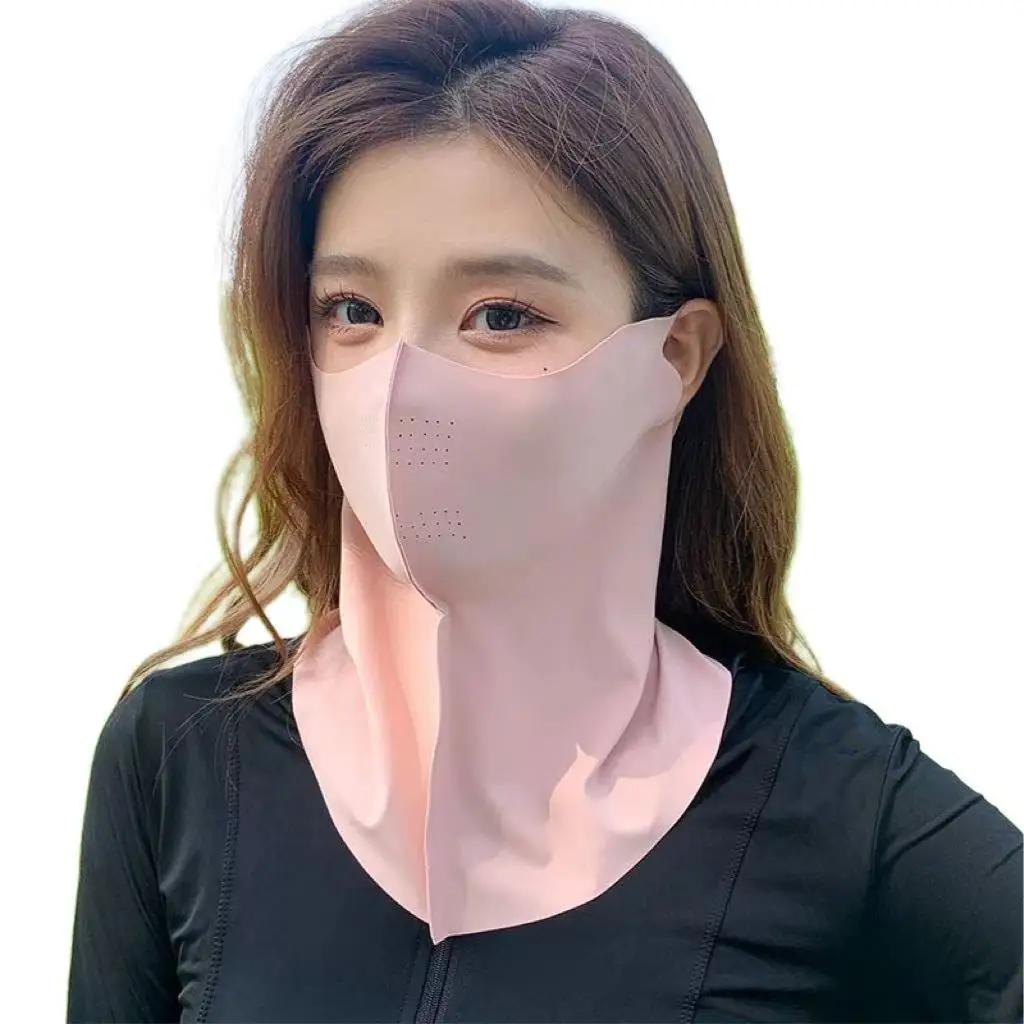 Ladies and Men's Summer Full Face Hyaluronic Acid Sunscreen Mask UPF 500+UV Protection Breathable Ice Silk Mask for Outdoor Spor