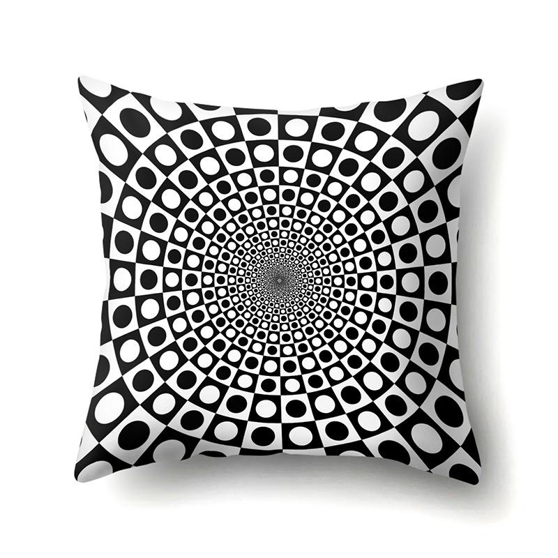 Gray Nordic Retro Ins Light Luxury Polyester Pillowcase Car Decoration Home Printed Waist Rest Pillowcase